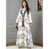 Indonesia Middle East Saudi Round Collar Gauze Embroidery Applique Arabic Evening Gown Long Sleeves Robe Dress Dress