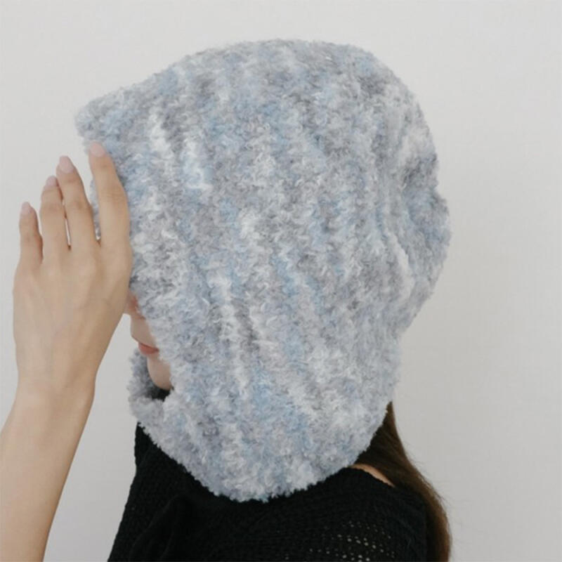 Women s Winter Hooded Button Down Beanie Sky