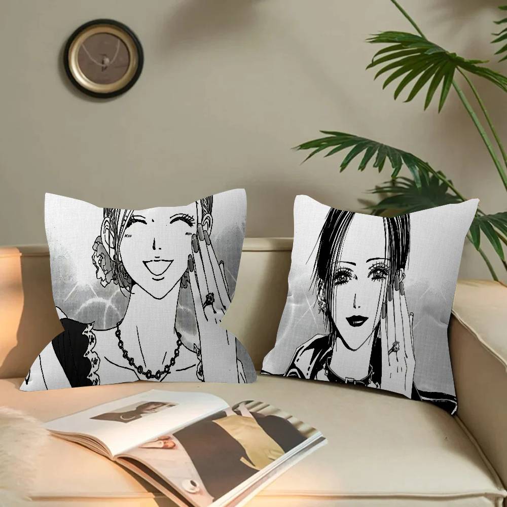 Anime N-NANA Black and White Comics Pillow Cover Sofa Cushion Cover Home Room Decoration Children Gift