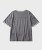 HOOVES Layered Slub Crop Short Sleeve Tee [Blue Gray]