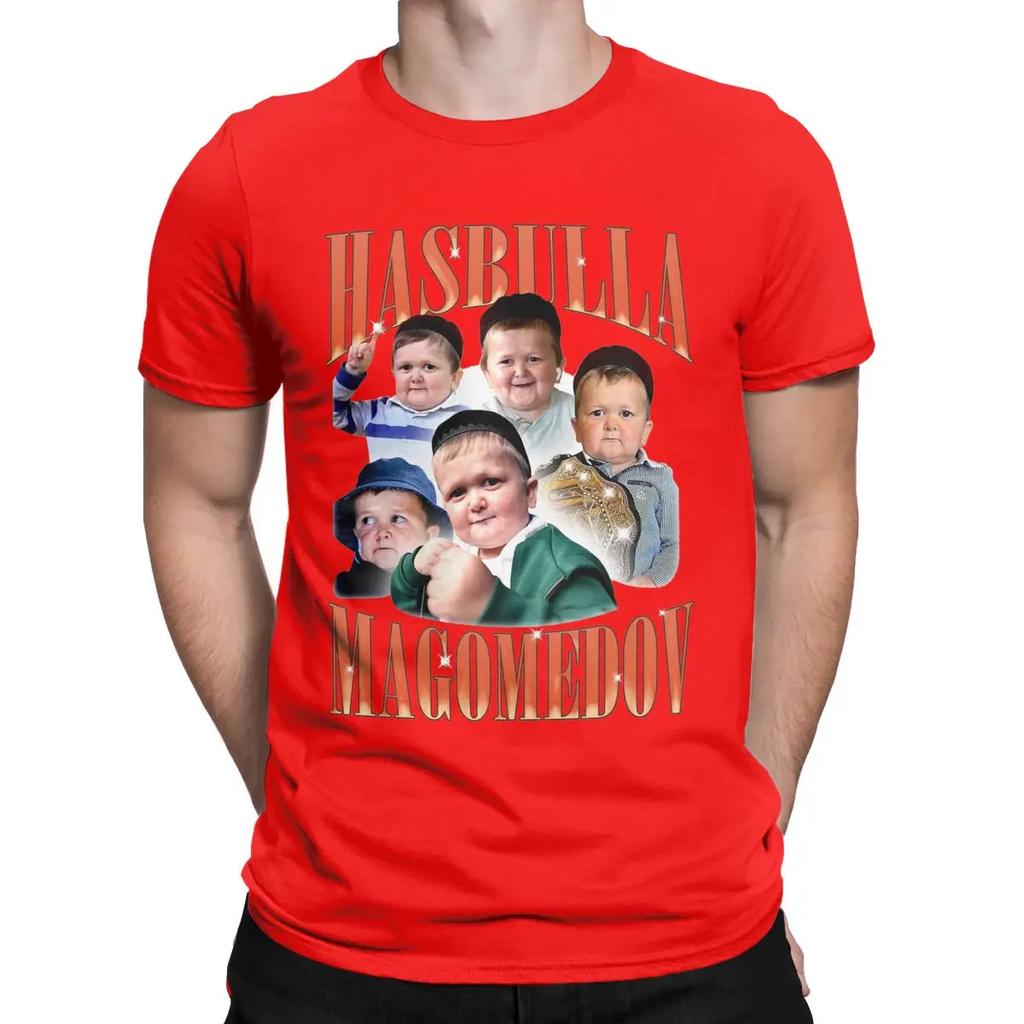 Men's Magomedov Vintage Homage Funny T Shirts Hasbulla Khabib Pure Cotton Tops Short Sleeve Round Collar Tee Shirt T-Shirt