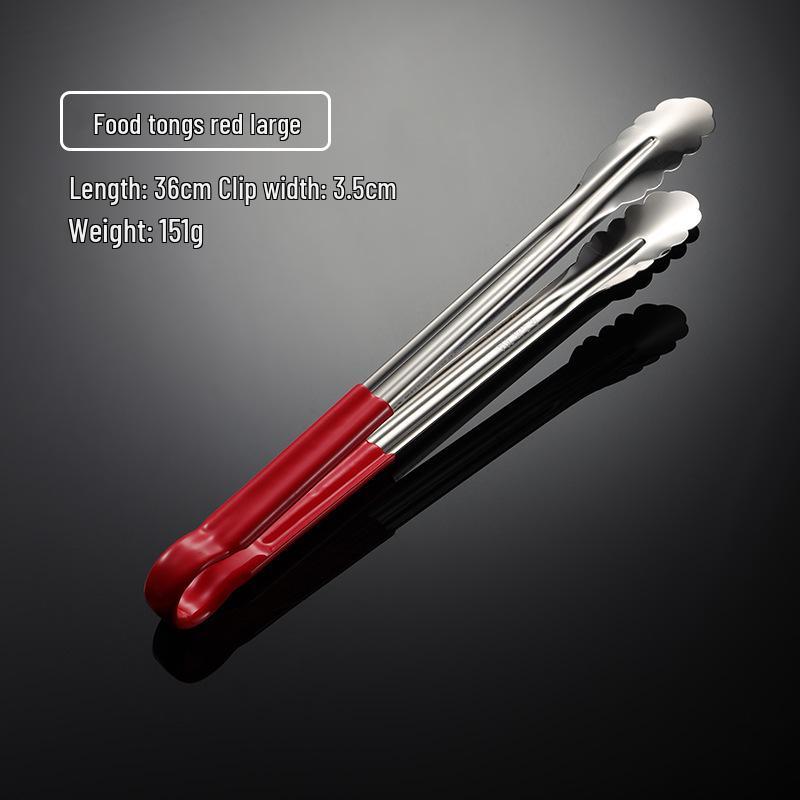304 Stainless Steel Anti-Scald Silicone Food Tongs for Barbecue, Grilled Meat, Bread, and Baking