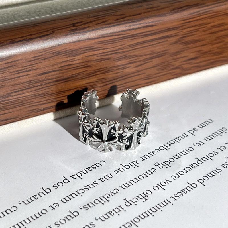 2026 European and American Dark Style Cool Cross Personalized Retro Ring Female Neutral Style Fashion Versatile Couple Ring