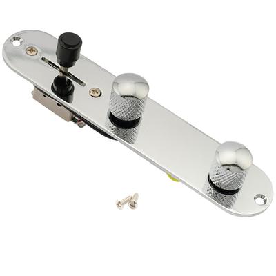 Musiclily Basic 32mm Telecaster Pre-Wired Control Plate with 3-Way Switch for Tele Electric Guitar, Chrome