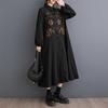 Plus Size Splicing Casual Simple Printed Sweetheart Long Sleeve Dresses