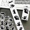 500Pcs/Roll Q Naughty Black Cats Kids Rewards Stickers - DIY Scrapbooks Album Decor Sealing Label Decals