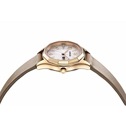 Citizen Watch Wicca Solar Tech Waterproof Popular Leather Strap White Day & Date KH3-525-90 Women's Beige