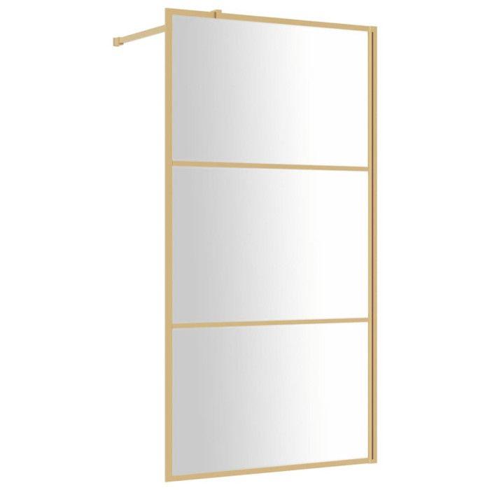 Paroi de douche avec verre ESG transparent doré 100x195 cm