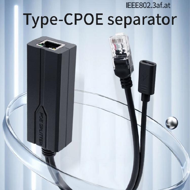 Durability Plastic USB C POE Splitter POE to USB C Power Transform, 48V to 5V for Various Devices Low Voltages Devices