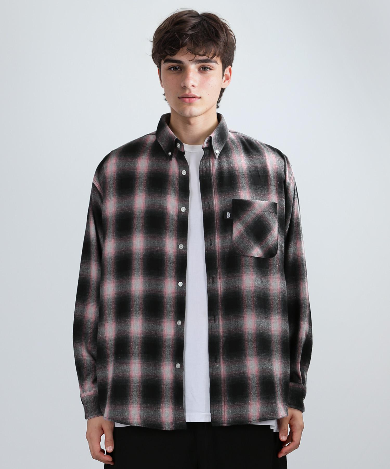 Johnny West Fiber Check Shirt (Pink Black) 50