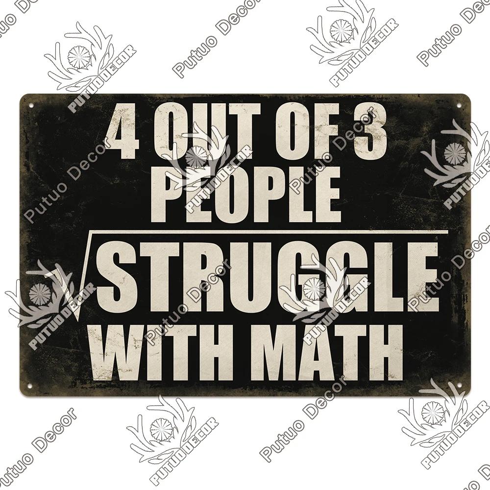 Putuo Decor Funny Sarcastic Vintage Posters Tin Signs Retro Plaque Metal Plate Wall Art Decor for Home Living Room Unique Gift