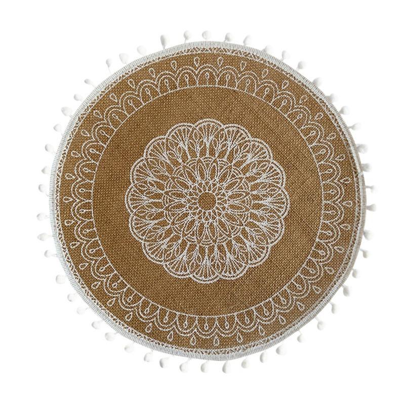 1 Stück Leinen Tischset Foto Requisite Dekoration Tischset Hitzebeständig Rutschfest Zuhause Waschbar Schüssel Tasse Untersetzer