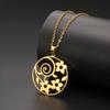 Teamer Flower Snail Circular Necklace Stainless Steel Jewelry For Women Countryside Style Accessories No Rust Friend Gift New
