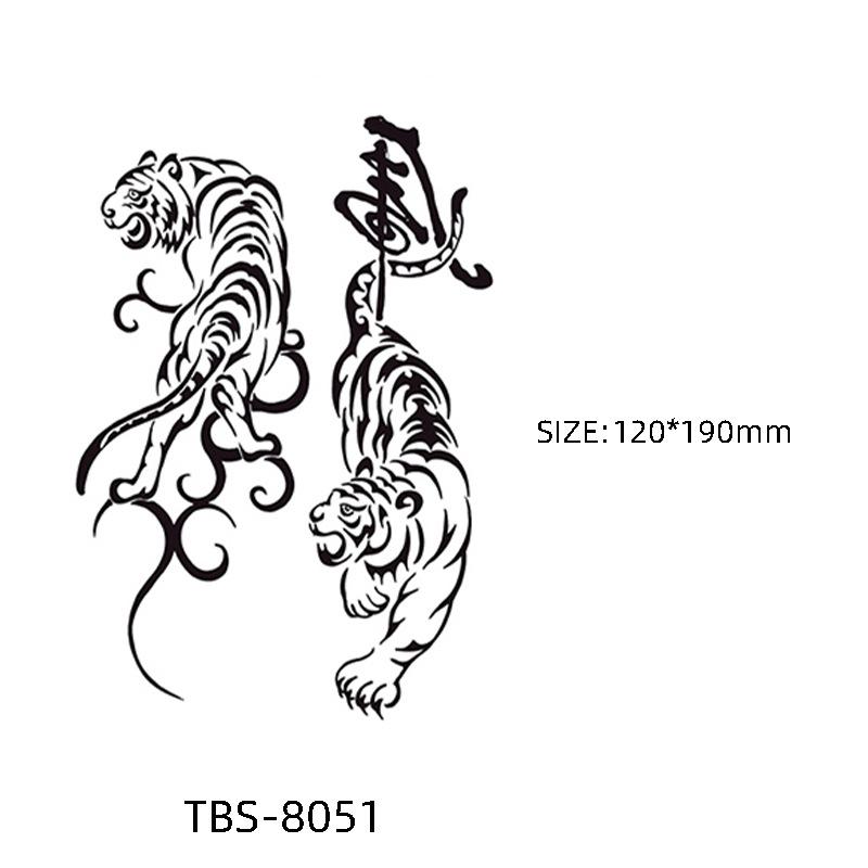 Waterproof Semi-Permanent Black & White Totem Flower Tattoo Stickers