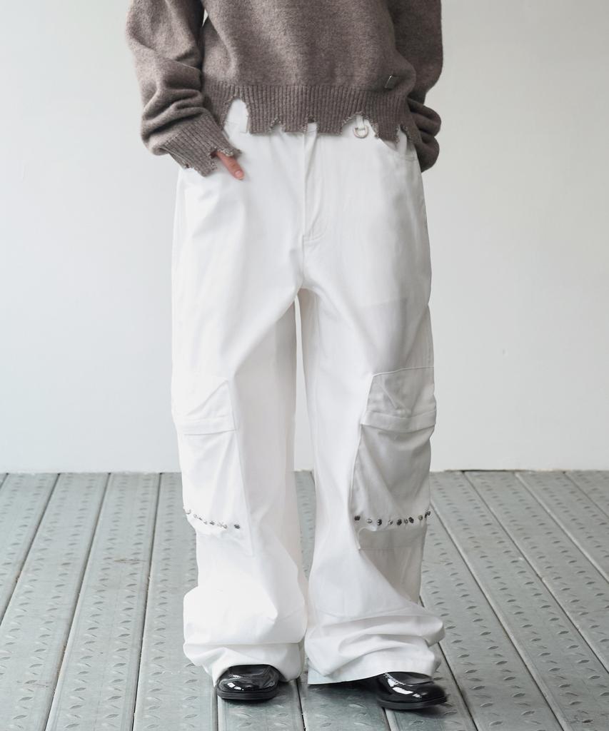 ROCKCAKE Pocket Studded Pants - White