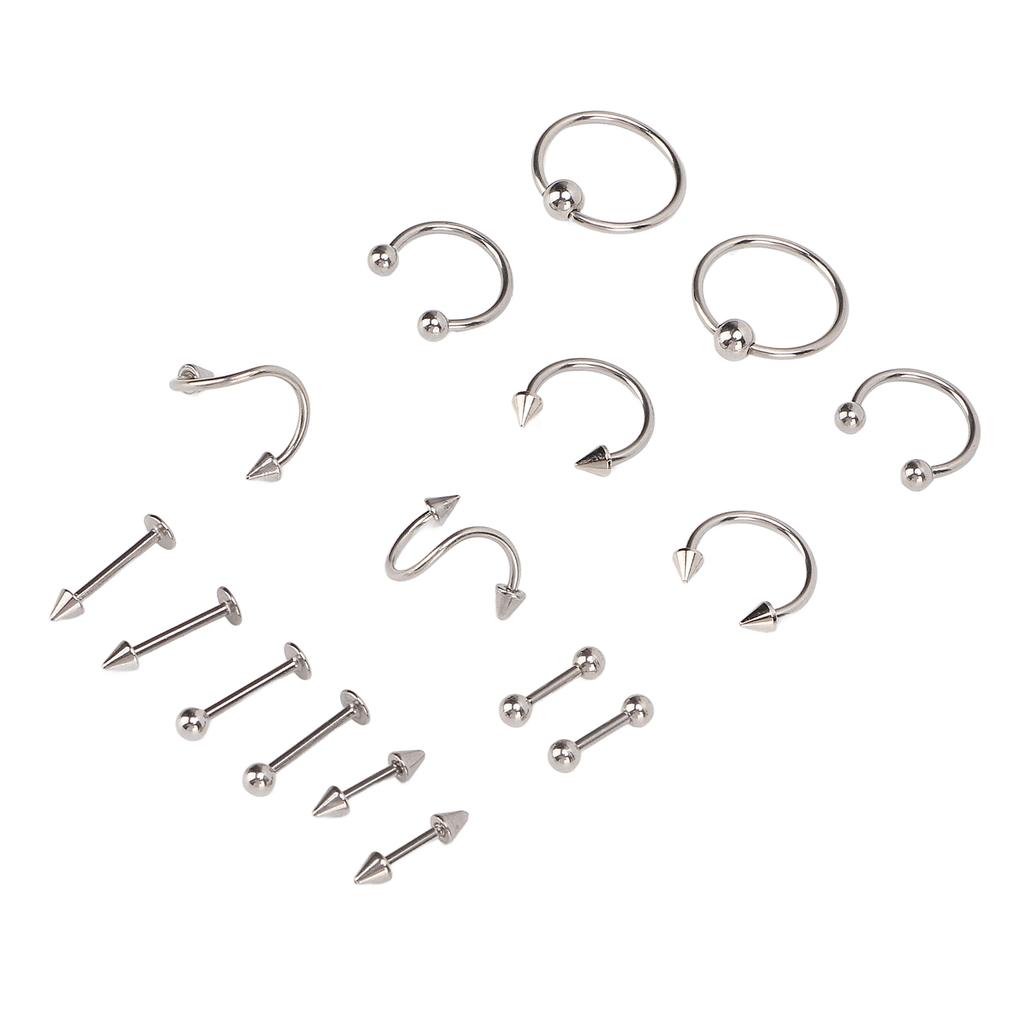 Nose Studs Set Stainless Steel Exquisite Different Shapes Safe Smoothing Polished Surfaces Nose Studs for Women