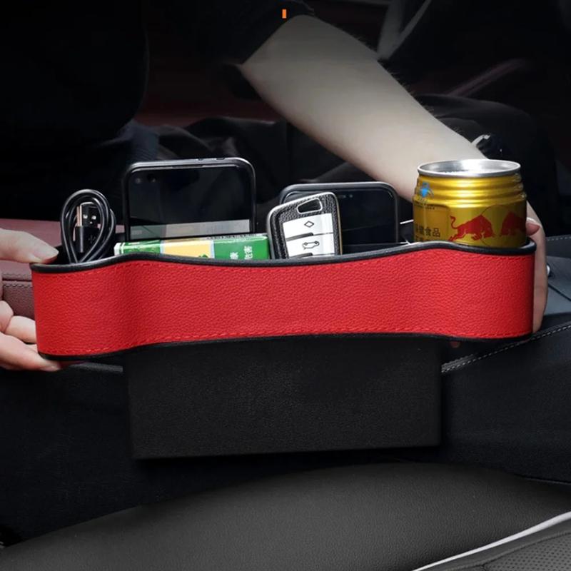 1PCS Car Seat Crevice Storage Box Seat Gap Slit Filler Holder For Wallet Phone Slit Pocket Car Storag Box Car Accessories New