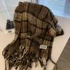 Scarf Winter Women's High End New Plaid Couple Warm and Thickened Long Shawl Integrated Neck Scarf Trendy