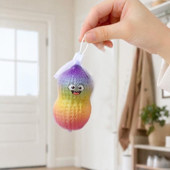 Jouet à presser cacahuète factice Dessin animé Jouet anti-stress Montée lente Simulation Boule de relaxation Fidget pour Enfants Adultes Anxiété