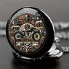 Antique Exquisite Vintage Motorcycle Pattern Design Quartz Pocket Watch - Men Male Kids Fashion Accessory, Non-Waterproof  Watch