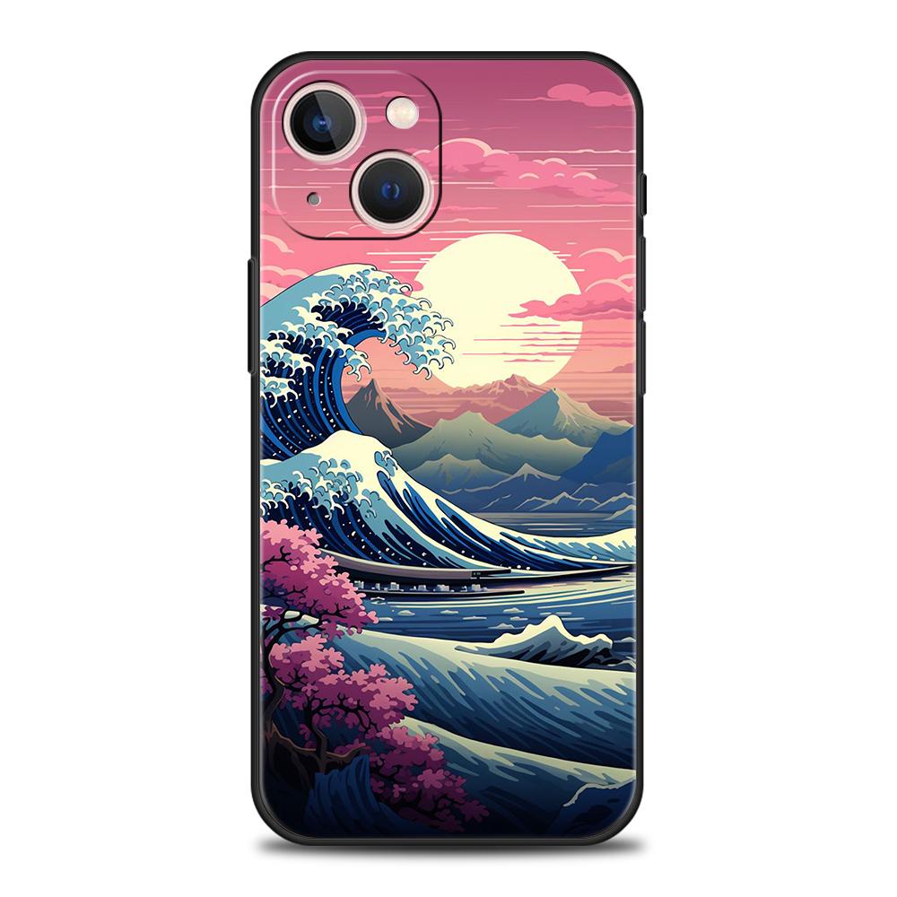 Luxury TPU Phone Case For iPhone 17 Air 16E 16 11 15 14 Pro MAX 12 13 7 8 Plus X XR XS SE 2022 Cover Fashion Great Blue Wave