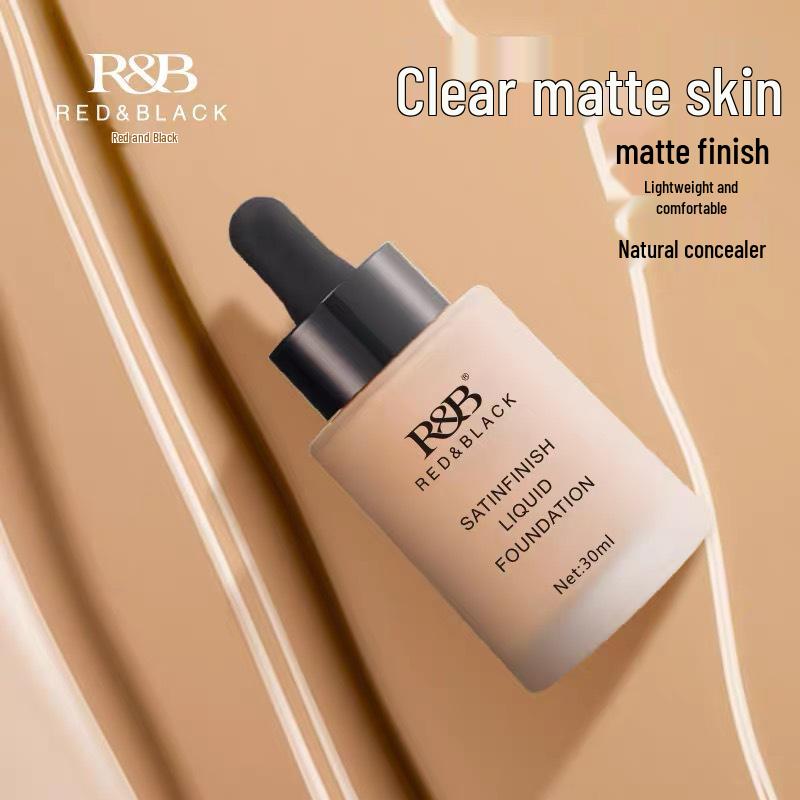 

Red and Black Long-Lasting, Transfer-Resistant Foundation for Dry to Oily Skin - Waterproof and Concealing 30ml