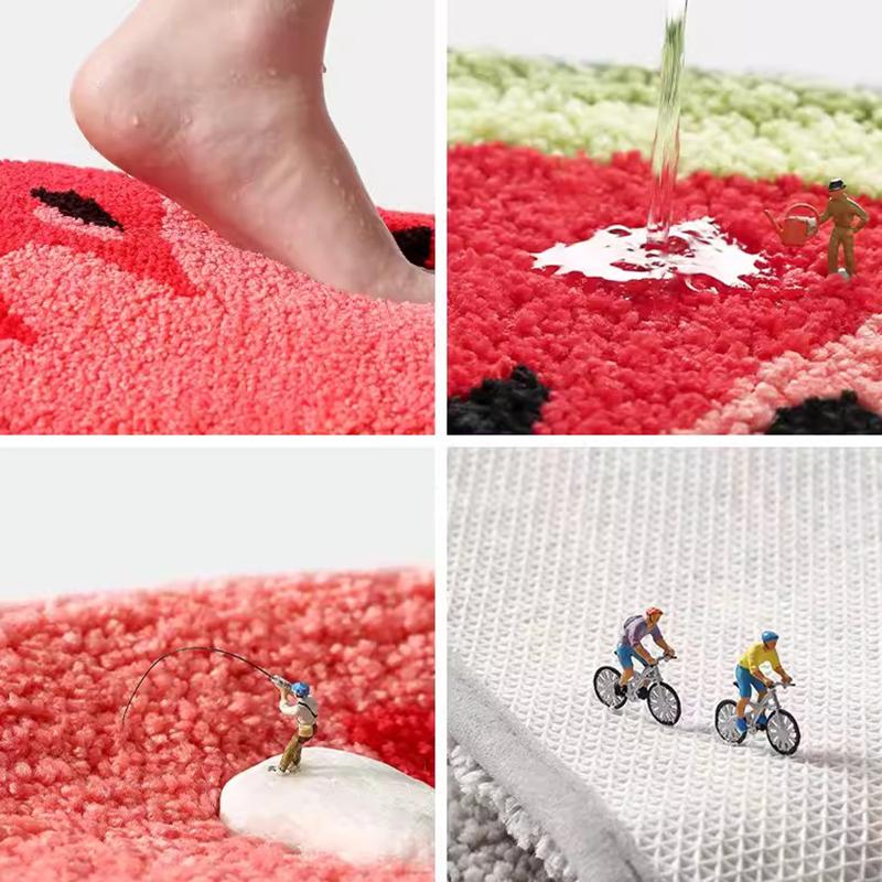 Fruit Tufting Bathroom Mat Colorful Soft Watermelon Kiwi Lemon Carpet Bedroom Rug Floor Pad Doormat Aesthetic Home Decor 45x80cm