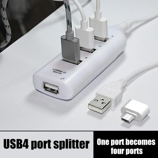 Adaptor Splitter Hub portabil Mini USB 2.0 cu 4 porturi pentru computer laptop Macbook