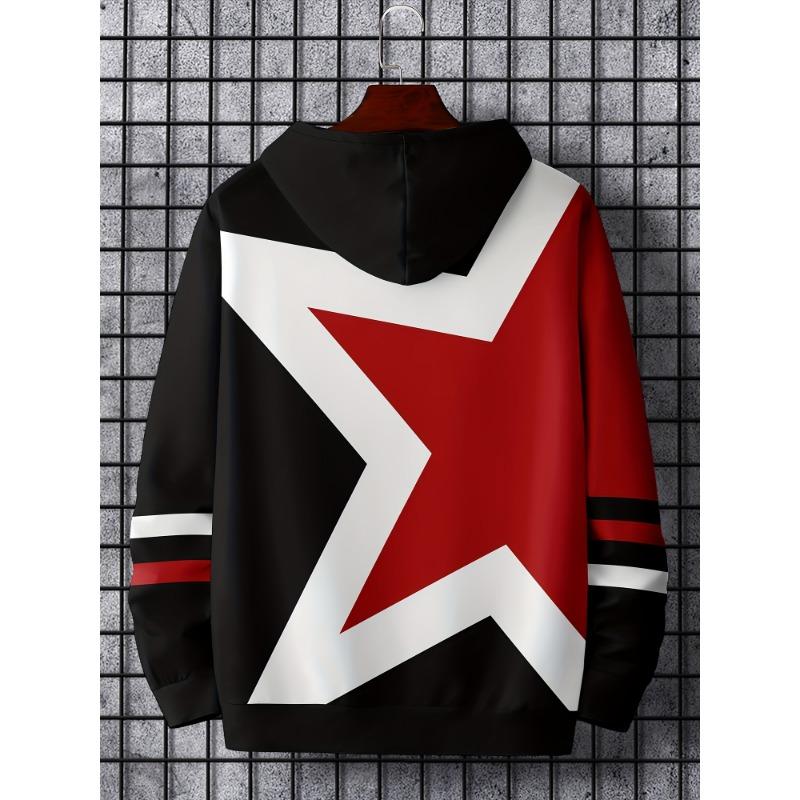 The Men's Hoodie for the Autumn of 2025 Features a Street Casual and Fashionable 3D Star Print Pattern That Is Soft