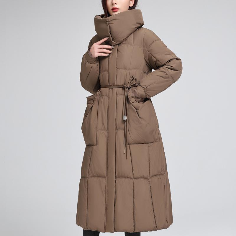 Fashion Woman Winter Coats With Belt Thick Warm Casual Winter Jacket Women's Long Parkas