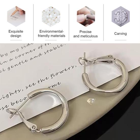 1 Pair Hoop Earrings for Women, Geometric Small Hollow Round Circle Earrings, Minimalist Jewelry Accessories