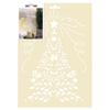Christmas A4 Stencil - GRAINE CREATIVE - Floral Fir Tree - Washable Plastic - Reusable - Laser Cut