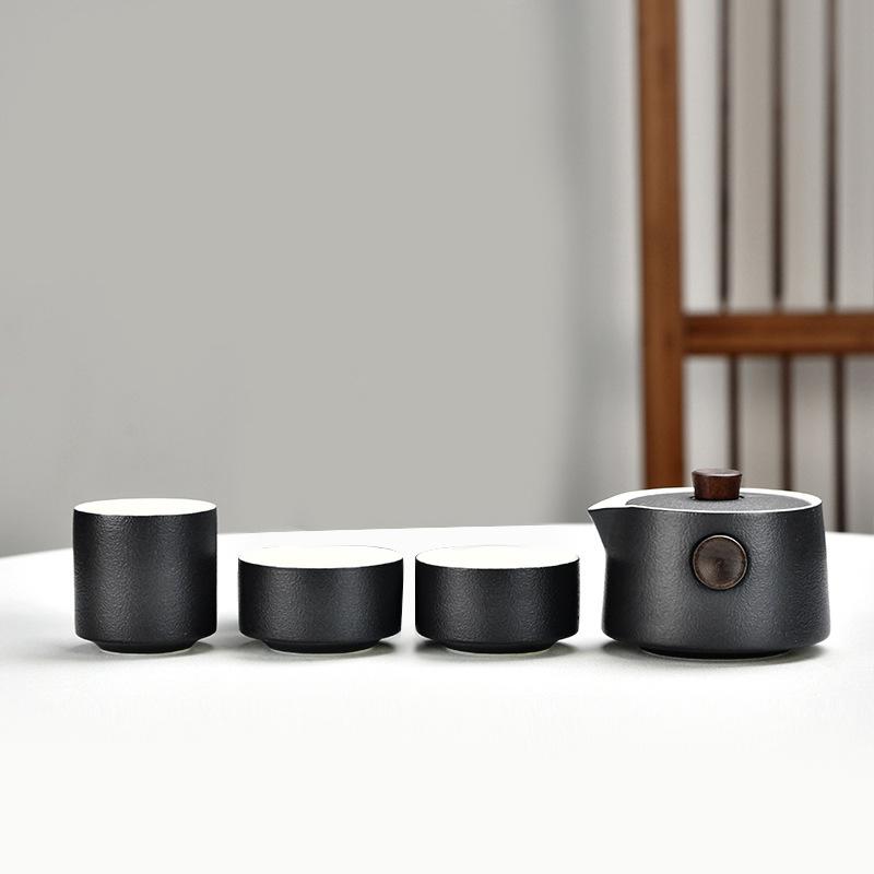 Black Pottery Travel Tea Set Portable Kuaike Cup Business Giveaways Holiday Accompanying Hand Gifts