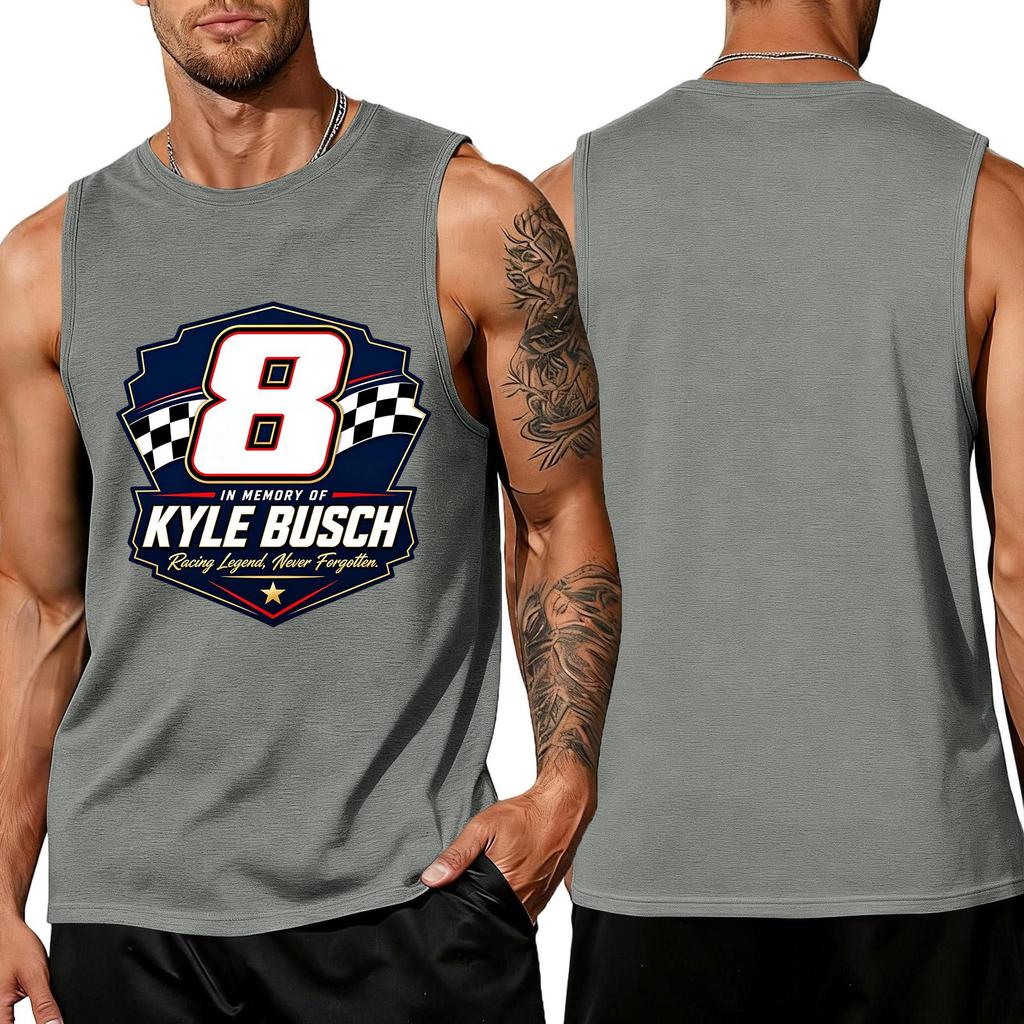 Men Sleeveless Tank Top Racing Graphic Print Muscle Fit Casual Summer Shirt Lightweight Breathable Fabric