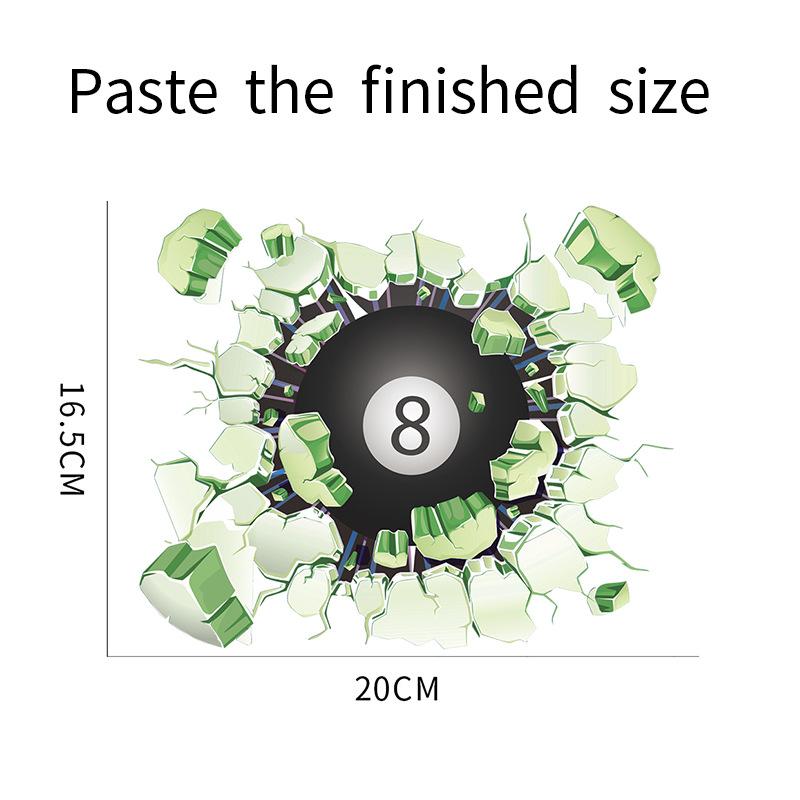 Breaking Through Wall Ball Sports Sticker Basketball Pool Soccer for Bedroom Home Decor Removable Decal