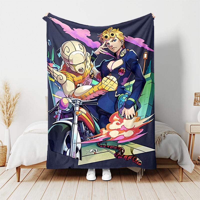 1pc Blanket JoJo's Bizarre Adventure3 Print Design, Lightweight Blanket for Sofa, Bed- Soft &Warm, Gift for All Seasons like Christmas, Halloween