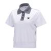 ANEW GOLF Women Knit Collar Loose Short T-Shirt_Wh