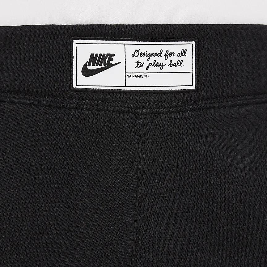Nike Solid Color Logo Embroidered High Waist Cuffed Knit Sports Pants Kids Bottoms Black DQ8952010