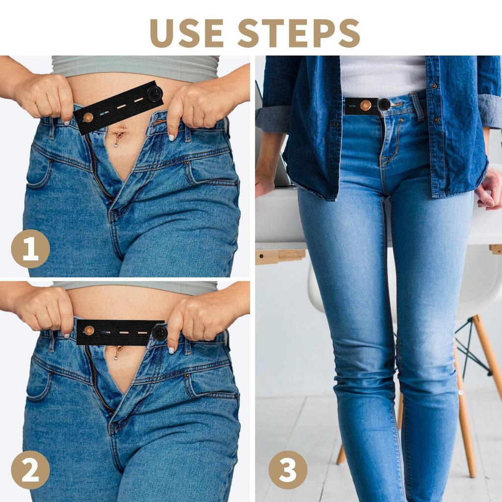 1/5PC Elastic Waist Extenders Belt Practical Waist Extension Buckle For Pregnant Women Men Women Jeans Adjustable Waistband