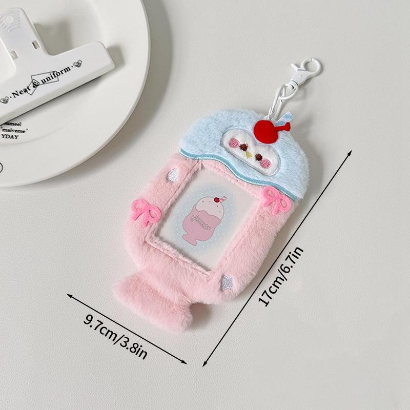 Plush Kawaii Photocard Holder Kpop Idol Card Holder Bags Creative Photo Sleeves Id Credit Card Holder Students Stationery Set