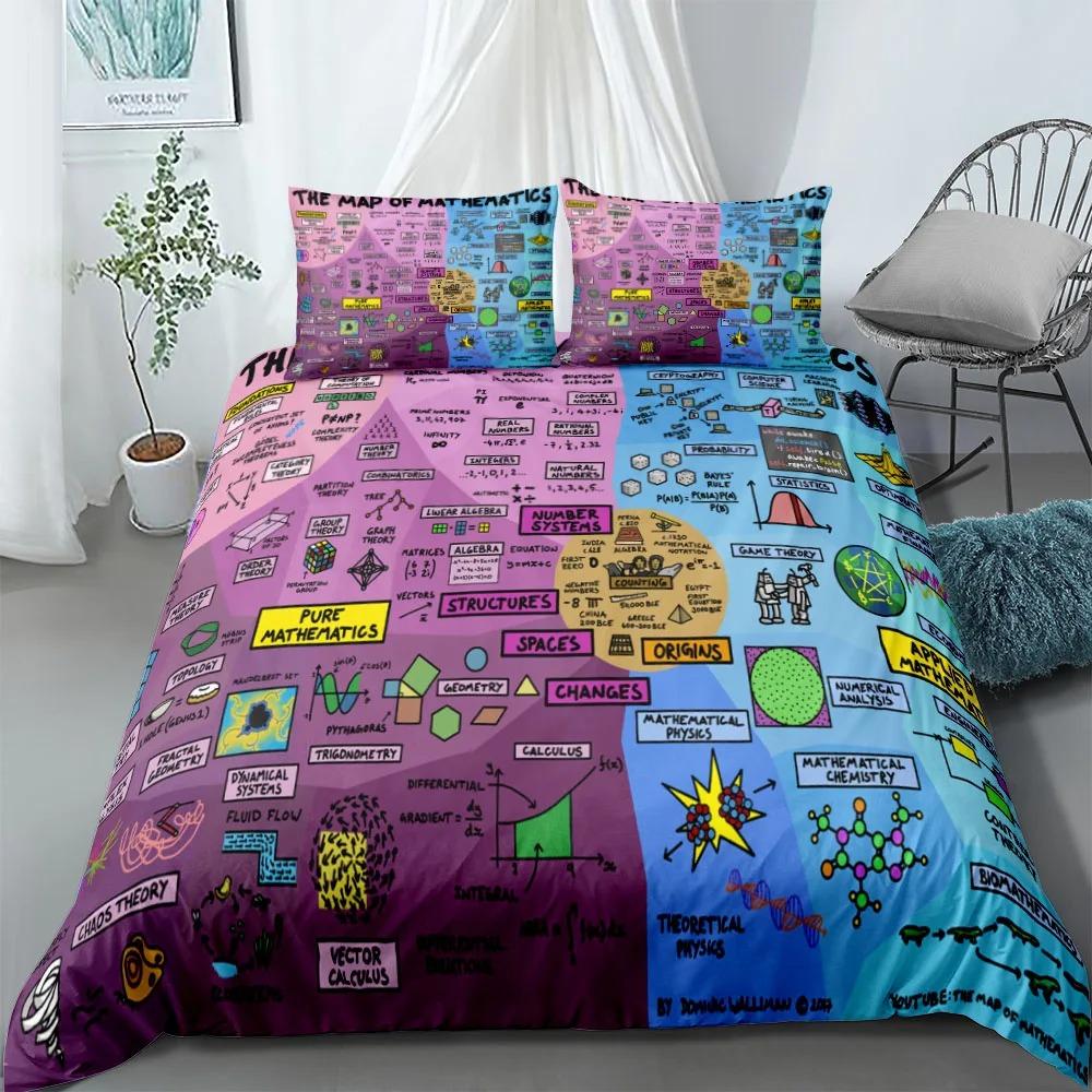 

Комплект постельного белья Mathmatic Knowledge King Queen Double Full Twin Single Size Duvet Cover Pillow Case Комплект постельного белья 70x133cm 2pcs