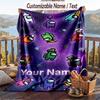 Among Us Flannel Blanket, Personalized Custom Name Text, Soft Warm Plush Throw Blanket For Gift