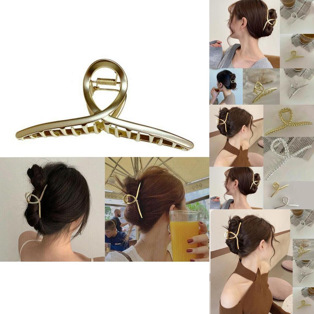 Elegant Women Hair Claw Clip Made Of Matte Metal For Strong Non-slip Grip