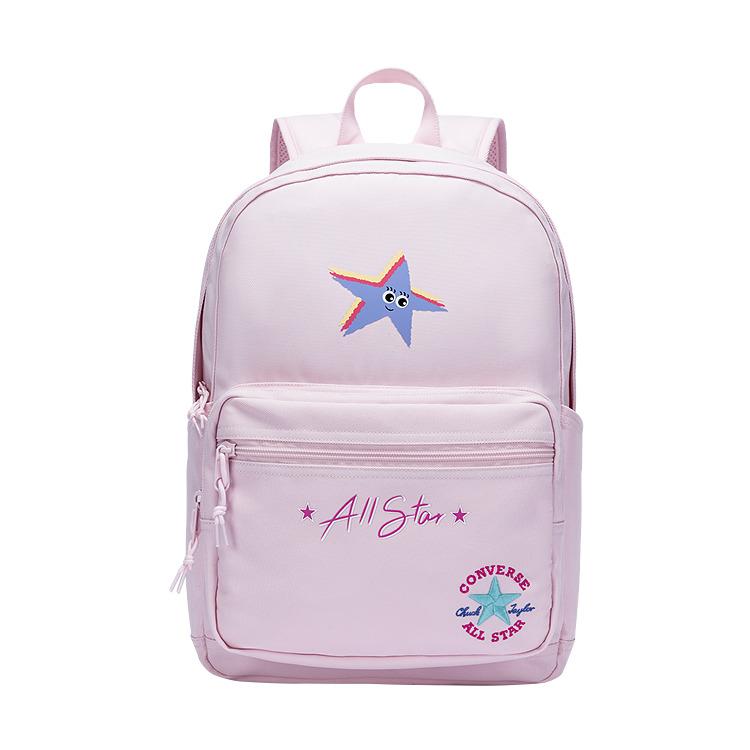 Converse Star Print Color Block Logo Sweet Cute Backpack Unisex Backpack Sugar-Lotus-Pink CV2613110GS-009 Sugar Lotus Root Powder
