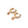 Exquisite Flowers Dangle Earrings for Women Cubic Zirconia Daily Jewelry Party Accessories