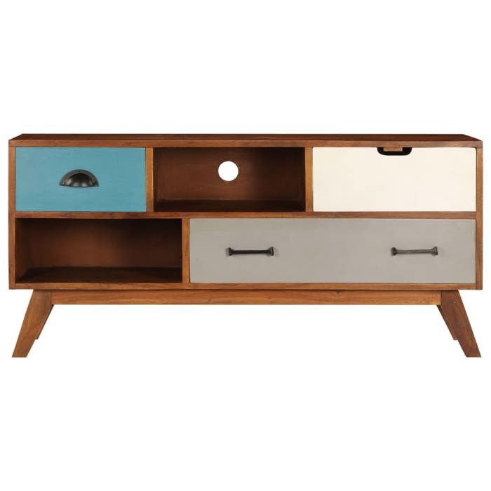 VidaXL Meuble TV avec 3 tiroirs 110x35x50 cm Bois d'acacia solide