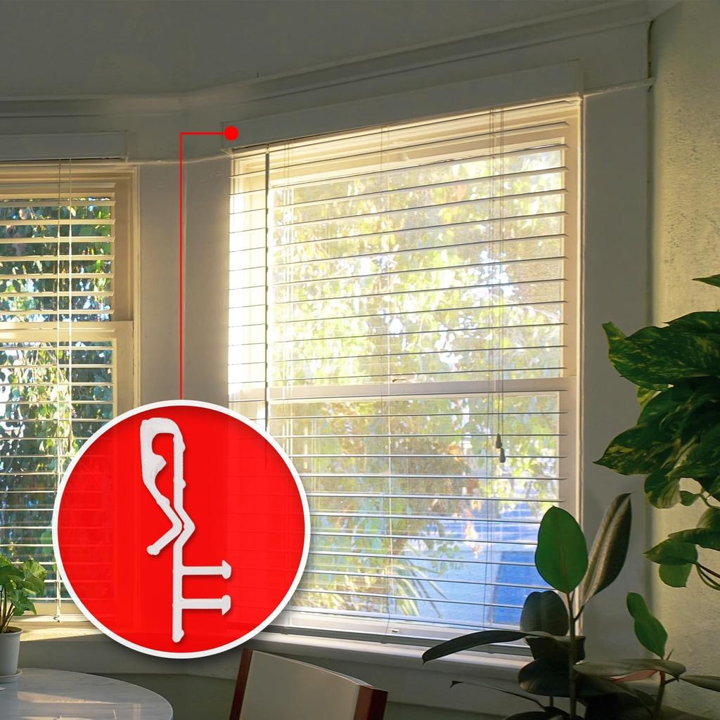 Amazing Drapery Hardware 2" Clear Hidden Valance Clips - Durable Plastic Brackets for Blinds and Window Shades, 10-Pack