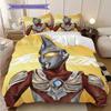 Three-piece cartoon Ultraman Tiga printed bedding set,(1*Duvet Cover + 2*Pillowcase, Without Core) suitable for bedroom use.