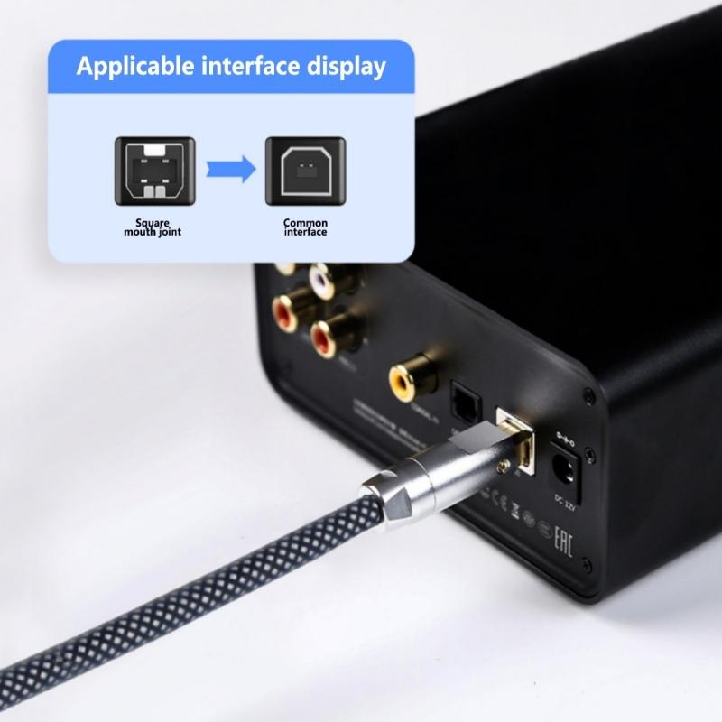 Aluminum Alloy Gold-Plated USB B-Type Plug Connector Housing 6mm Hole for Repairing Printer Data Cables