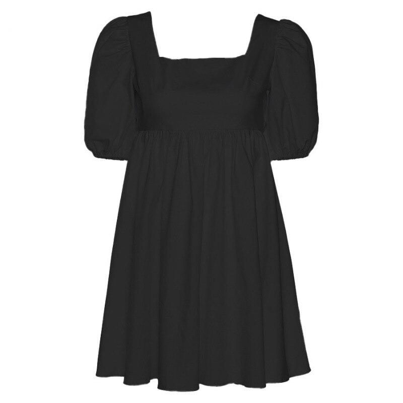 Square Collar Puff Sleeve White Short Dress Women Backless Sexy Dresses Female Slim Summer 2026 Robes Lace-up Loose Dress 28114